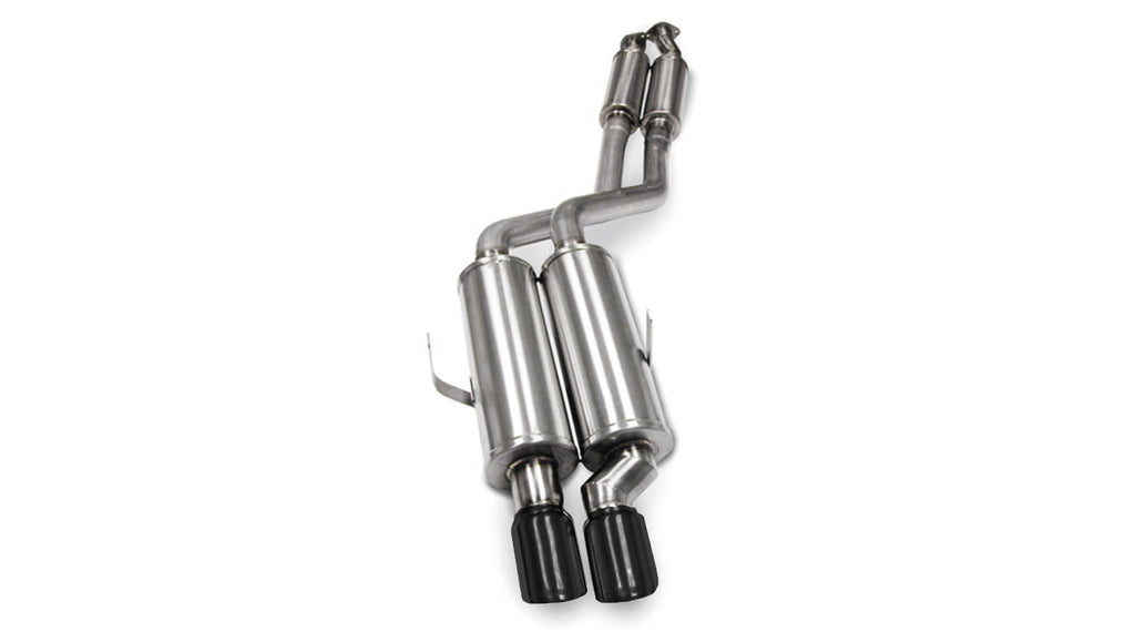 Corsa Performance 2.25 Inch Cat-Back Sport Single Rear Exhaust 3.0 Inch Black Tips 1992-99 BMW 325/328/M3 E36 Stainless Steel (14553BLK)