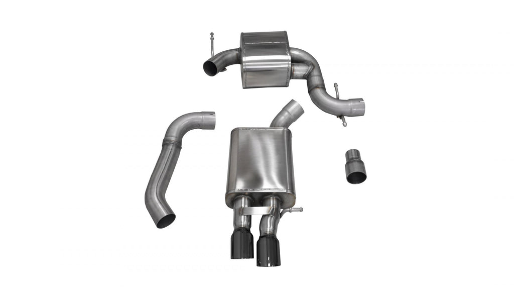 Corsa Performance 3.0 Inch Cat-Back Touring Single Rear Exhaust 3.0 Inch Black Tips 06-10 Volkswagen Jetta GLI Mk5 2.0T Stainless Steel (14598BLK)
