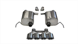 Corsa Performance 2.75 Inch Valve-Back Xtreme Exhaust Dual Rear Exit Quad 4.5 Inch Polished Tips 14-Present Chevy Corvette C7 Plus Grand Sport 6.2L V8 Stainless Steel (14762)