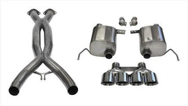 Corsa Performance 2.75 Inch Valve-Back + X-Pipe Dual Rear Exit with Quad 4.5 Inch Polished Pro-Series Tips 2014-2019 Chevrolet Corvette C7 (14762CB)