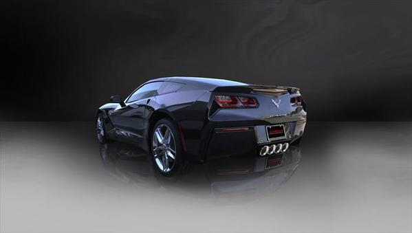 Corsa Performance 2.75 Inch Valve-Back + X-Pipe Dual Rear Exit with Quad 4.5 Inch Polished Pro-Series Tips 2014-2019 Chevrolet Corvette C7 (14762CB)