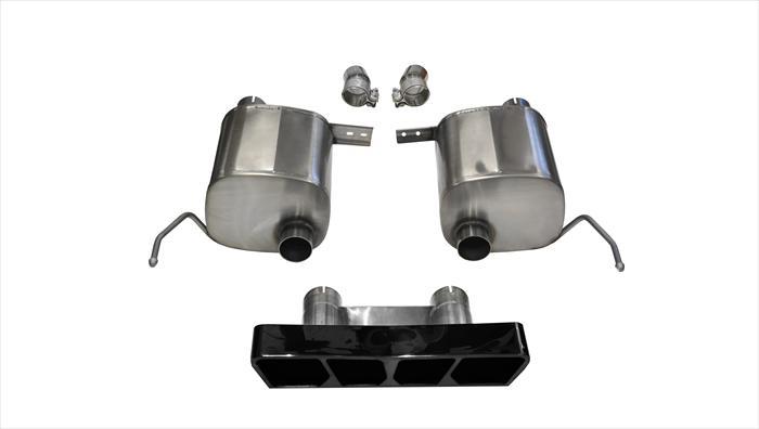 Corsa Performance 2.75 Inch Valve-Back Dual Rear Exit with Polygon InchTail Light Inch Black PVD Pro-Series Tips (14763BLK)