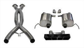 Corsa Performance 3.0 Double X-Pipe and 2.75 Inch Valve-Back Dual Rear Exit with Polygon InchTail Light Inch Black PVD Tips (14763CBBLK)