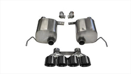 Corsa Performance 2.75 Inch Valve-Back Sport Exhaust Dual Rear Exit Quad 4.5 Inch Black Tips 14-Present Chevy Corvette C7 Plus Grand Sport 6.2L V8 Stainless Steel (14764BLK)