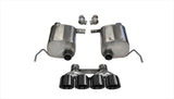 Corsa Performance 2.75 Inch Valve-Back Sport Exhaust Dual Rear Exit Quad 4.5 Inch Black Tips 14-Present Chevy Corvette C7 Plus Grand Sport 6.2L V8 Stainless Steel (14764BLK)