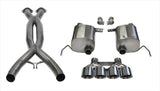Corsa Performance 2.75 Inch Valve-Back Sport Exhaust w/X-Pipe Dual Rear Exit Quad 4.5 Inch Polished Tips 14-Present Chevy C7 Corvette Plus Grand Sport 6.2L V8 Stainless Steel (14764CB)