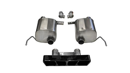 Corsa Performance 2.75 Inch Valve-Back Dual Rear Exit with Polygon InchTail Light Inch Black PVD Pro-Series Tips (14765BLK)