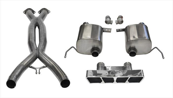 Corsa Performance 3.0 Double X-Pipe and 2.75 Inch Valve-Back Dual Rear Exit with Polygon InchTail Light Inch Polished Tips (14765CB)