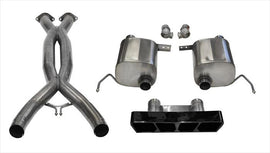 Corsa Performance 3.0 Double X-Pipe and 2.75 Inch Valve-Back Dual Rear Exit with Polygon InchTail Light Inch Black PVD Tips (14765CBBLK)