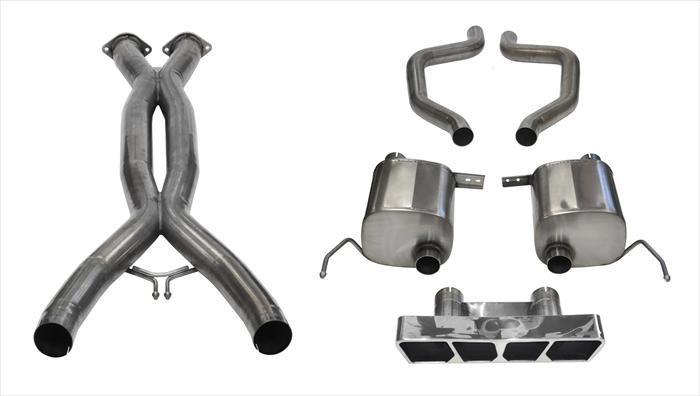 Corsa Performance 3.0 Double X-Pipe and 2.75 Inch Axle-Back Dual Rear Exit with Polygon InchTail Light Inch Polished Tips (14767CB)