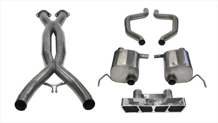 Corsa Performance 3.0 Double X-Pipe and 2.75 Inch Axle-Back Dual Rear Exit with Polygon InchTail Light Inch Polished Tips (14769CB)