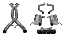 Corsa Performance 3.0 Double X-Pipe and 2.75 Inch Axle-Back Dual Rear Exit with Polygon InchTail Light Inch Black PVD Tips (14769CBBLK)