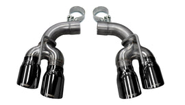 Corsa Performance Two Twin 4.0 Inch Black Tips Clamps Included Dual Rear Exit For Camaro SS/ZL1 Exhaust Only Stainless Steel (14774BLK)