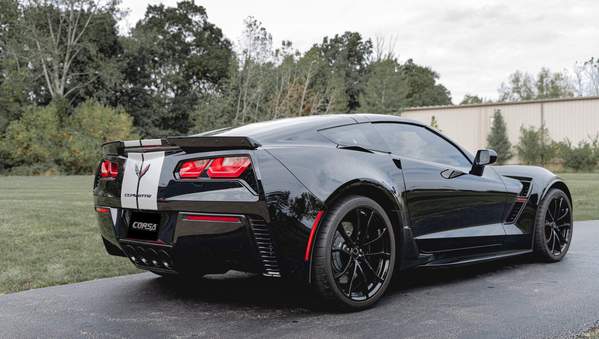 Corsa Performance Corvette 2.75 Inch Axle-Back w Dual Mode NPP Dual Rear Exit with Quad 4.5 inch Black Pro-Series Tips (14777BLK)