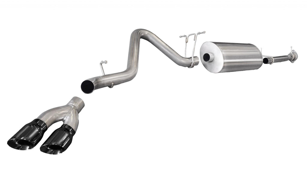 Corsa Performance 3.0 Inch Cat-Back Single Side Exit with Twin 4.0 Inch Black PVD Pro-Series Tips (14798BLK)