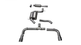 Corsa Performance 3.0 Inch Cat-Back Sport Dual Rear Exhaust 4.0 Inch Polished Tips 14-Present Volkswagen Golf GTI Mk7 2.0T Stainless Steel (14834)