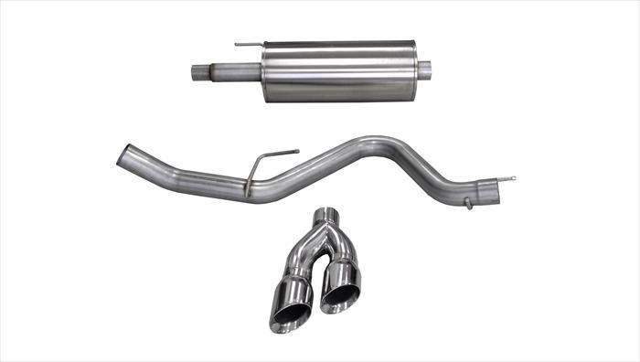 Corsa Performance 3.0 Inch Cat-Back Sport Single Side Exit Exhaust 4.0 Inch Polished Tips 15-Present Ford F150 5.0L V8 SuperCab/SuperCrew 145/156.8/163.7 Inch WB Stainless Steel (14837)