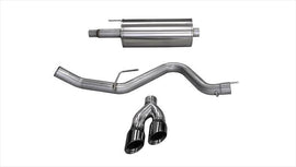 Corsa Performance 3.0 Inch Cat-Back Sport Single Side Exit Exhaust 4.0 Inch Black Tips 15-Present Ford F150 5.0L V8 SuperCab/SuperCrew 145/156.8/163.7 Inch WB Stainless Steel (14837BLK)