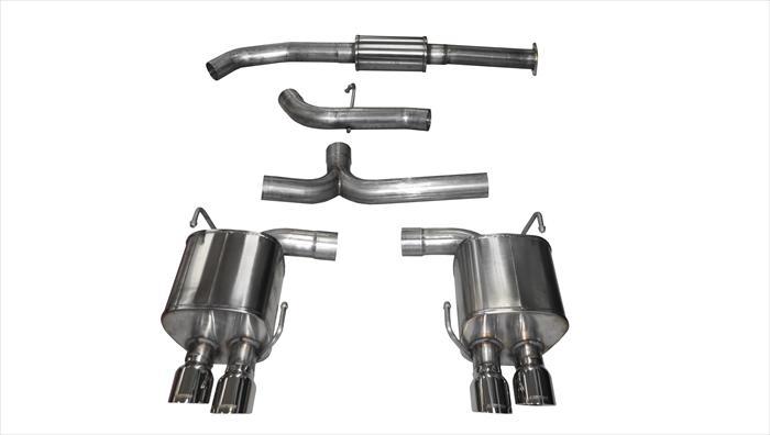 Corsa Performance 3.0 Inch Cat-Back Sport Dual Rear Exhaust 3.5 Inch Polished Tips 15-Present Subaru WRX/WRX STI 2.0L/2.5L Turbo Stainless Steel (14857)