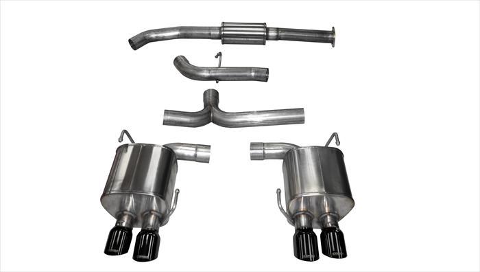 Corsa Performance 3.0 Inch Cat-Back Sport Dual Rear Exhaust 3.5 Inch Black Tips 15-Present Subaru WRX/WRX STI 2.0L/2.5L Turbo Stainless Steel (14857BLK)
