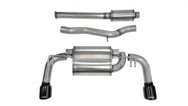 Corsa Performance 3.0 Inch Cat-Back Sport Dual Rear Exhaust 4.5 Inch Black Tips 08-15 Mitsubishi Evolution X Sedan GSR Manual/MR Auto 2.0L Stainless Steel (14858BLK)