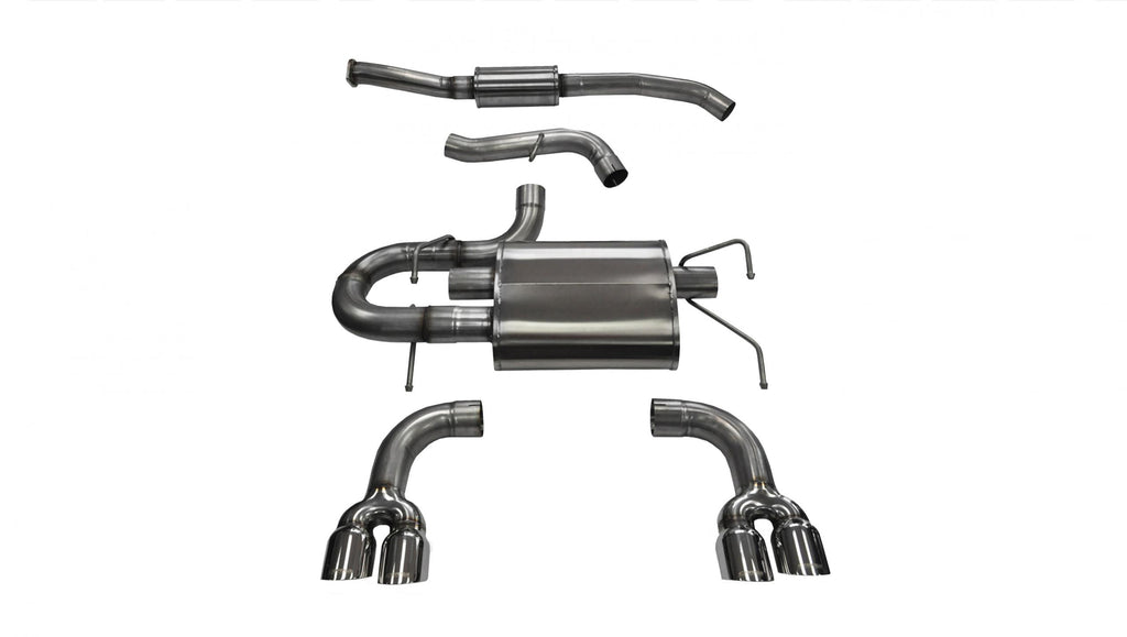 Corsa Performance 3.0 Inch Cat-Back Sport Dual Rear Exhaust 3.5 Inch Polished Tips 08-14 Subaru Impreza STI/WRX Hatchback 2.5L Turbo Stainless Steel (14862)