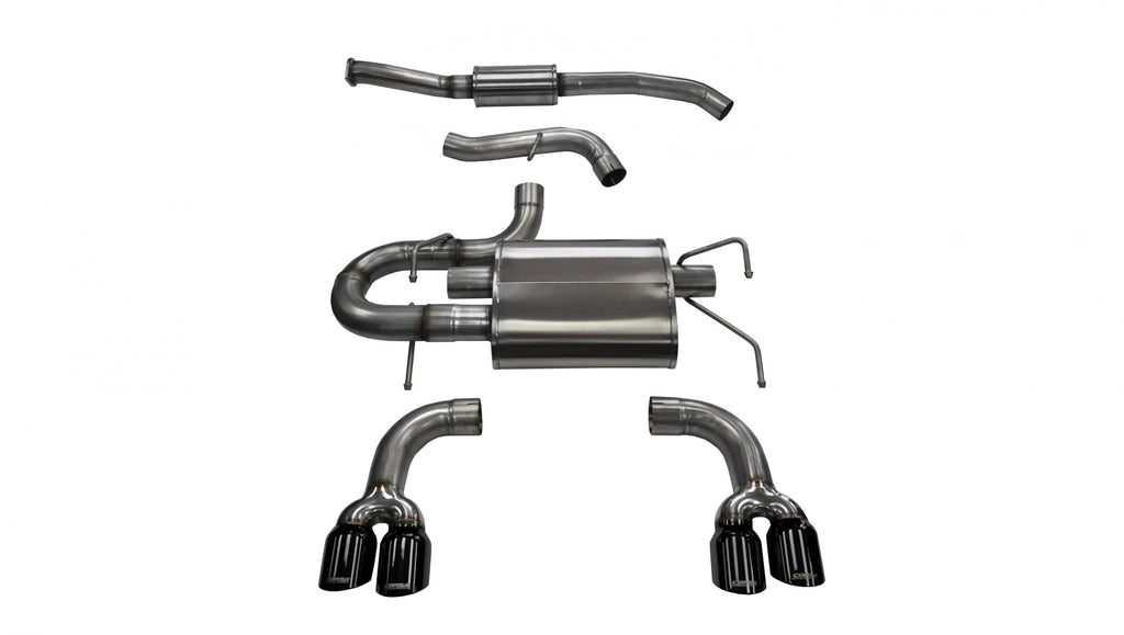 Corsa Performance 3.0 Inch Cat-Back Sport Dual Rear Exhaust 3.5 Inch Black Tips 08-14 Subaru Impreza STI/WRX Hatchback 2.5L Turbo Stainless Steel (14862BLK)
