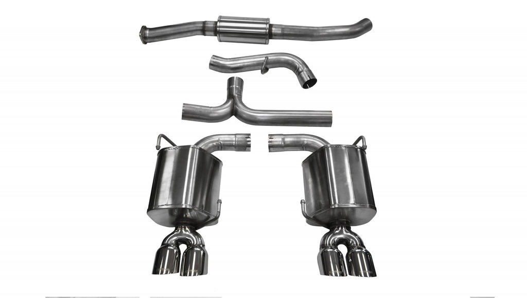 Corsa Performance 3.0 Inch Cat-Back Sport Dual Rear Exhaust 3.5 Inch Polished Tips 11-14 Subaru Impreza STI/WRX Sedan 2.5L Turbo Stainless Steel (14863)