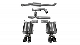 Corsa Performance 3.0 Inch Cat-Back Sport Dual Rear Exhaust 3.5 Inch Black Tips 11-14 Subaru Impreza STI/WRX Sedan 2.5L Turbo Stainless Steel (14863BLK)