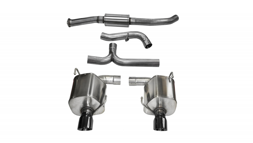 Corsa Performance 3.0 Inch Cat-Back Sport Dual Rear Exhaust 4.0 Inch Black Tips 08-10 Subaru Impreza WRX Sedan Manual Trans 2.5L Turbo Stainless Steel (14865BLK)