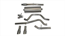 Load image into Gallery viewer, Corsa Performance 3.0 Inch Cat-Back Sport Dual Rear Exit Exhaust 4.0 Inch Polished Tips 14-Present Silverado/Sierra/Denali Crew/Double Cab/Short/Standard Bed 5.3L V8 143.5 Inch WB Stainless Steel (14869)