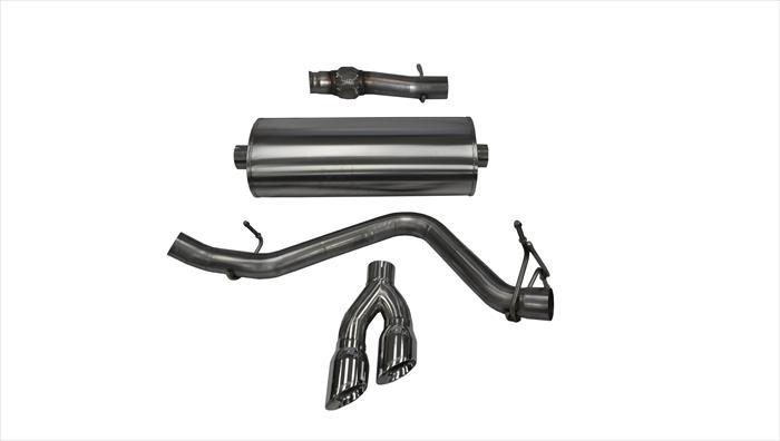 Corsa Performance 3.0 Inch Cat-Back Sport Single Side Exit Exhaust 4.0 Inch Polished Tips 14-Present Silverado/Sierra 1500 Regular Cab/Standard Bed 5.3L V8 119 Inch WB Stainless Steel (14871)