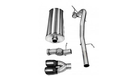 Corsa Performance 3.0 Inch Cat-Back Single Rear Exit with Twin 4.0 Inch Black PVD Pro-Series Tips (14881BLK)