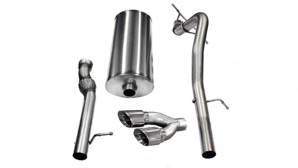 Corsa Performance 3.0 Inch Cat-Back Sport Single Side Exit Exhaust 4.0 Inch Polished Tips 11-14 Cadillac Escalade EXT/ESV/GMC Yukon XL Denali 6.2L V8 Stainless Steel (14882)
