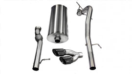 Corsa Performance 3.0 Inch Cat-Back Single Rear Exit with Twin 4.0 Inch Black PVD Pro-Series Tips (14884BLK)
