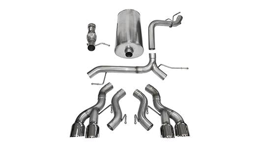 Corsa Performance 3.0 Inch Cat-Back Sport Dual Rear Exit Exhaust 4.5 Inch Polished Tips 12-14 Cadillac Escalade DUB 6.2L V8 Stainless Steel (14886)