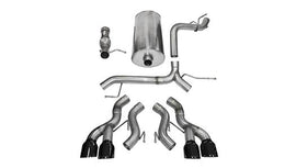 Corsa Performance 3.0 Inch Cat-Back Sport Dual Rear Exit Exhaust 4.5 Inch Black Tips 12-14 Cadillac Escalade DUB 6.2L V8 Stainless Steel (14886BLK)