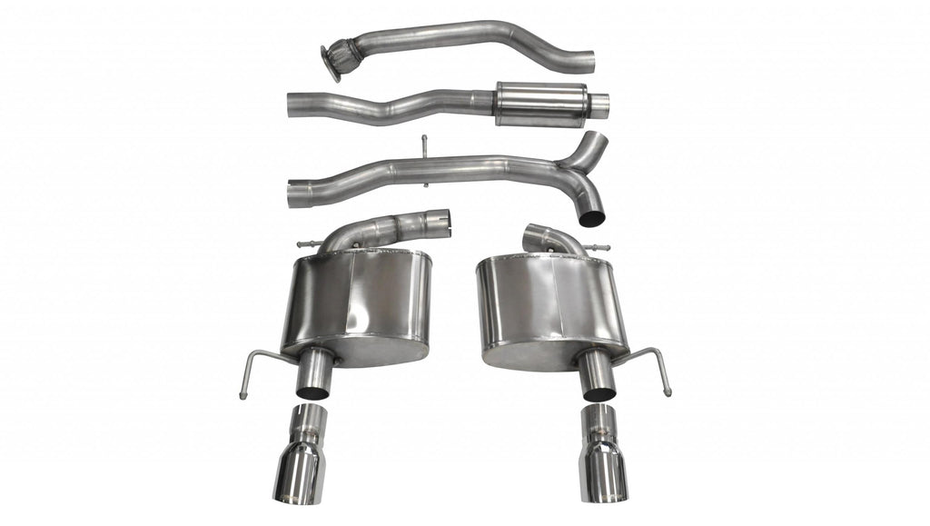 Corsa Performance 3.0 Inch Cat-Back Sport Dual Rear Exit Exhaust 4.0 Inch Polished Tips 13-19 Cadillac ATS Sedan/Coupe Auto Trans 2.0L Turbo Stainless Steel (14888)
