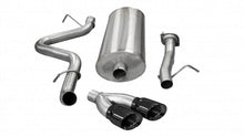 Load image into Gallery viewer, Corsa Performance 3.0 Inch Cat-Back Sport Single Side Exit Exhaust 4.0 Inch Black Tips 07-10 Silverado/Sierra/Denali 2500 Extended Cab/Standard Bed 6.0L V8 143.5 Inch WB Stainless Steel (14892BLK)