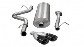 Corsa Performance 3.0 Inch Cat-Back Single Side Exit with Twin 4.0 Inch Black PVD Pro-Series Tips (14896BLK)