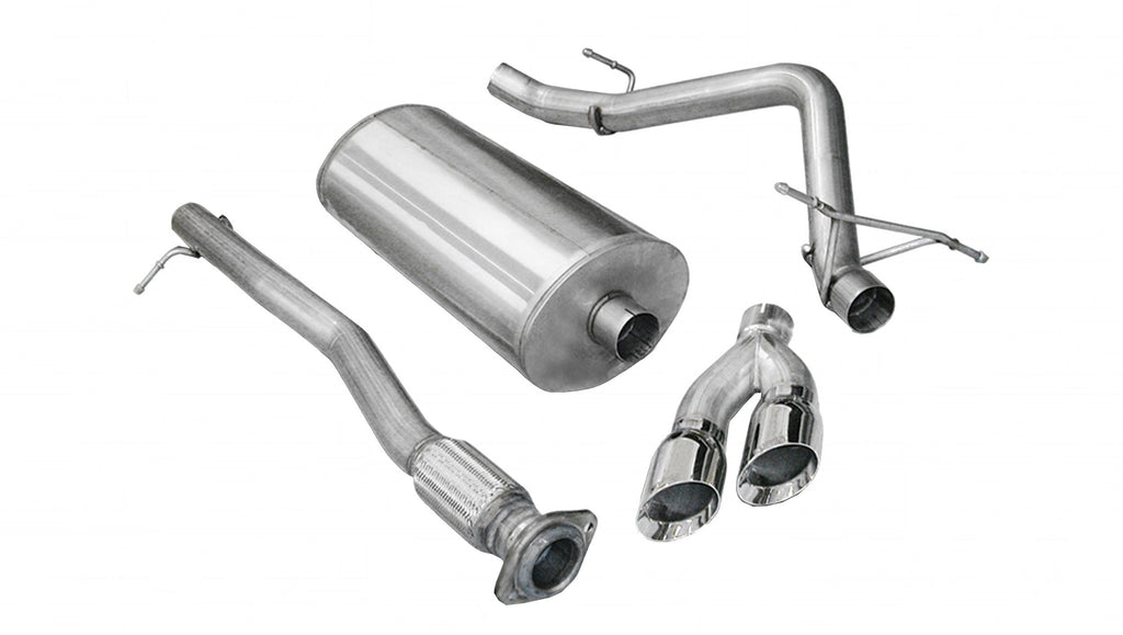 Corsa Performance 3.0 Inch Cat-Back Sport Single Side Exit Exhaust 4.0 Inch Polished Tips 09 Silverado/Sierra 1500 Ext Cab/Standard Bed/Crew Cab/Short Bed 4.8L/5.3L/6.0L V8 143.5 Inch WB Stainless Steel (14904)