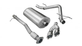 Corsa Performance 3.0 Inch Cat-Back Sport Single Side Exit Exhaust 4.0 Inch Polished Tips 09 Silverado/Sierra 1500 Ext Cab/Standard Bed/Crew Cab/Short Bed 4.8L/5.3L/6.0L V8 143.5 Inch WB Stainless Steel (14904)