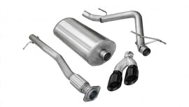 Corsa Performance 3.0 Inch Cat-Back Sport Single Side Exit Exhaust 4.0 Inch Black Tips 09 Silverado/Sierra 1500 Ext Cab/Standard Bed/Crew Cab/Short Bed 4.8L/5.3L/6.0L V8 143.5 Inch WB Stainless Steel (14904BLK)