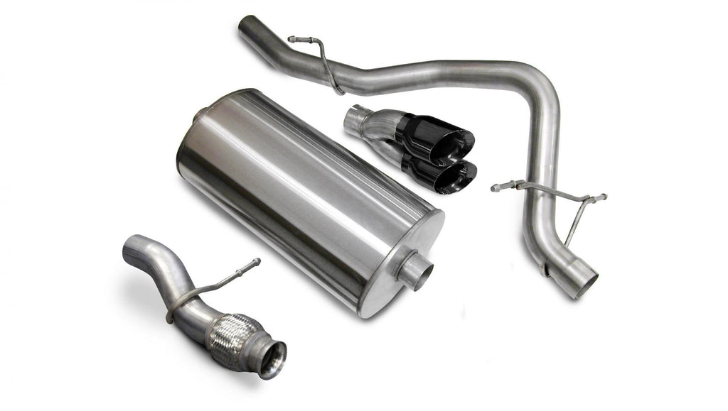 Corsa Performance 3.0 Inch Cat-Back Sport Single Rear Exit Exhaust 4.0 Inch Black Tips 09-14 Chevy Tahoe/GMC Yukon 5.3L V8 Stainless Steel (14912BLK)