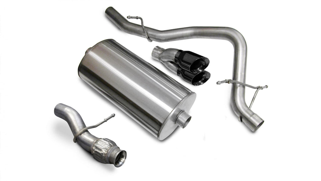 Corsa Performance 3.0 Inch Cat-Back Single Rear Exit with Twin 4.0 Inch Black PVD Pro-Series Tips (14913BLK)
