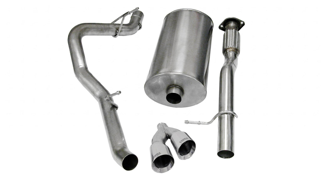 Corsa Performance 3.0 Inch Cat-Back Sport Single Side Exit Exhaust 4.0 Inch Polished Tips 09-13 Avalanche/09-14 Suburban/Yukon XL 5.3L/6.0L V8 Stainless Steel (14914)