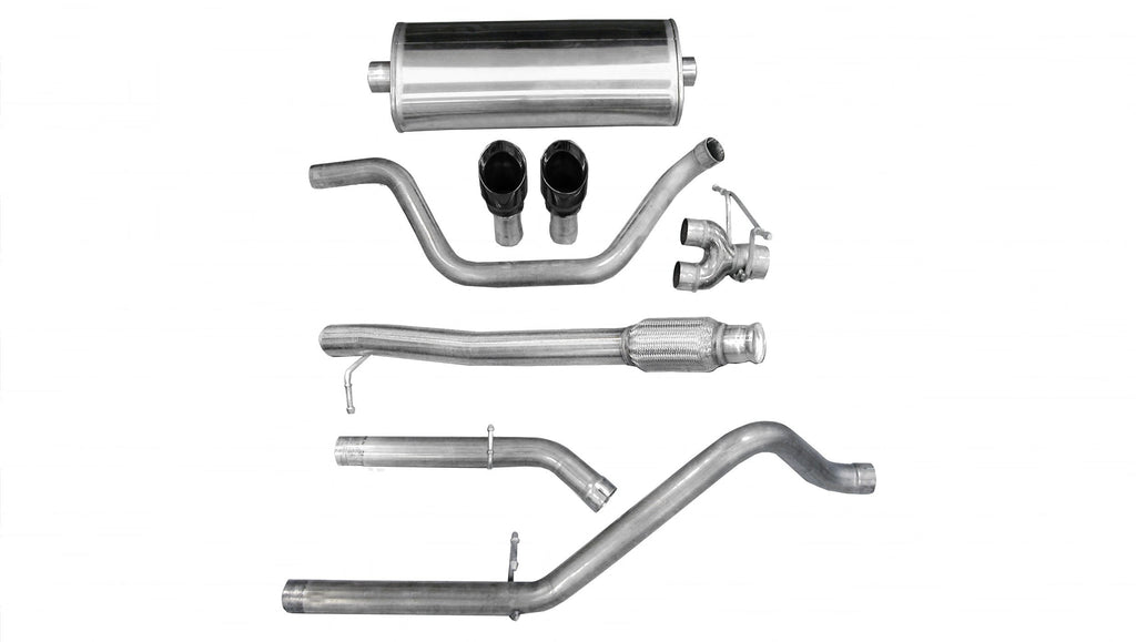Corsa Performance 3.0 Inch Cat-Back Dual Rear Exit with Single 4.0 Inch Black PVD Pro-Series Tips (14921BLK)