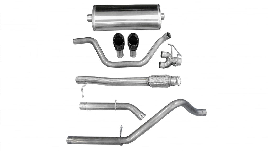 Corsa Performance 3.0 Inch Cat-Back Dual Rear Exit with Single 4.0 Inch Black PVD Pro-Series Tips (14923BLK)