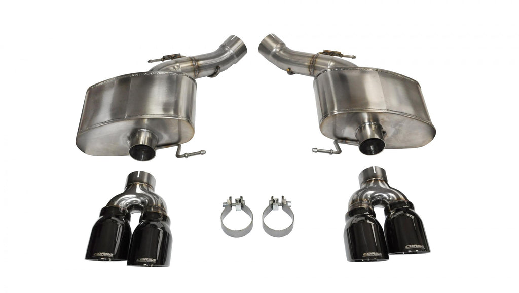 Corsa Performance 3.0 Inch Axle-Back Sport Dual Exhaust 4.0 Inch Black Tips 12-18 BMW M6 F Coupe/Convertible 4.4L V8 Stainless Steel (14929BLK)