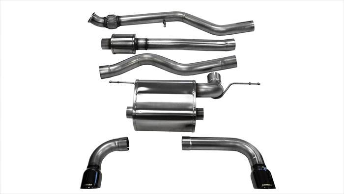 Corsa Performance 3.0 Inch Cat-Back Touring Dual Rear Exit Exhaust 3.5 Inch Black Tips 12-18 BMW 335i F30 Sedan RWD Stainless Steel (14937BLK)